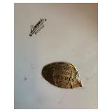 Limoges France Cobalt Blue Floral Cabinet Plate with Gilt Decor