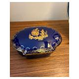 Limoges France Cobalt Blue Porcelain Covered Dresser Box Gilt Decor