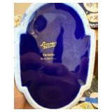 Limoges France Cobalt Blue Porcelain Covered Dresser Box Gilt Decor