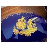 Limoges France Cobalt Blue Porcelain Covered Dresser Box Gilt Decor