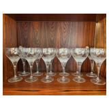 Rosenthal "Lotus Blossoms" Crystal Etched Stemware Goblets Set of 12 6.25in
