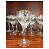 Rosenthal "Lotus Blossoms" Crystal Etched Stemware Goblets Set of 12 6.25in