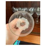 Rosenthal "Lotus Blossoms" Crystal Etched Stemware Goblets Set of 12 6.25in