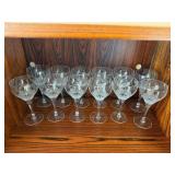 Rosenthal "Lotus Blossoms" Crystal Etched Stemware Goblets Set of 12 6.25in