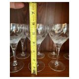 Rosenthal "Lotus Blossoms" Crystal Etched Stemware Goblets Set of 12 6.25in