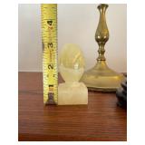 Vintage Brass Figural 5-Light Candelabrum w/ Stone Decor Lot