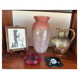 5 Pc Decorative Art Glass Pottery Silhouette Frame Decor Lot