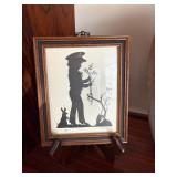 5 Pc Decorative Art Glass Pottery Silhouette Frame Decor Lot