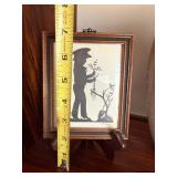 5 Pc Decorative Art Glass Pottery Silhouette Frame Decor Lot