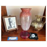 5 Pc Decorative Art Glass Pottery Silhouette Frame Decor Lot