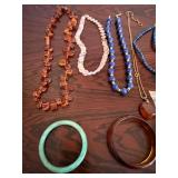 Vintage Costume Jewelry Lot Necklaces Bangles Beaded Lucite Shell