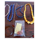 Vintage Costume Jewelry Lot Necklaces Bangles Beaded Lucite Shell