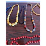 Vintage Costume Jewelry Lot Necklaces Bangles Beaded Lucite Shell