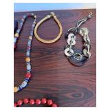Vintage Costume Jewelry Lot Necklaces Bangles Beaded Lucite Shell
