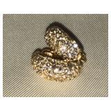 Christian Dior Vintage Gold Tone Pave Rhinestone Clip Earrings