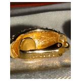 Christian Dior Vintage Gold Tone Pave Rhinestone Clip Earrings