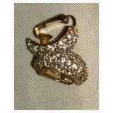 Christian Dior Vintage Gold Tone Pave Rhinestone Clip Earrings