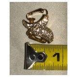 Christian Dior Vintage Gold Tone Pave Rhinestone Clip Earrings