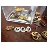 Vintage Costume Jewelry Lot Brooches Watch Pins Box Mixed Estate