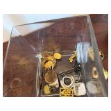 Vintage Costume Jewelry Lot Brooches Watch Pins Box Mixed Estate