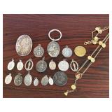Mixed Catholic Medals Jewelry Lot St Anthony Miraculous St Benedict