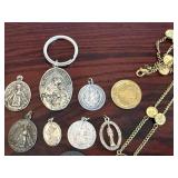 Mixed Catholic Medals Jewelry Lot St Anthony Miraculous St Benedict