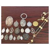 Mixed Catholic Medals Jewelry Lot St Anthony Miraculous St Benedict