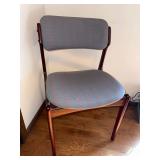 Vintage Mid-Century Modern Upholstered Wood Side Chair Danish Style
