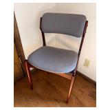 Vintage Mid-Century Modern Upholstered Wood Side Chair Danish Style