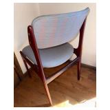 Vintage Mid-Century Modern Upholstered Wood Side Chair Danish Style