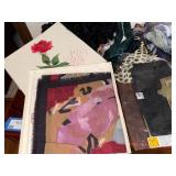 Vintage Scarf Lot Silk Wool Angora Designer Assorted Boxed Scarves