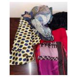 Vintage Scarf Lot Silk Wool Angora Designer Assorted Boxed Scarves
