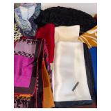 Vintage Scarf Lot Silk Wool Angora Designer Assorted Boxed Scarves