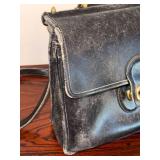 Vintage Coach Black Leather Satchel Shoulder Bag Style 006-9827