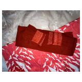 Vintage Hayashi Kimono Happi Coat Robe Crane Print w/ Sash Red Pink