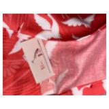 Vintage Hayashi Kimono Happi Coat Robe Crane Print w/ Sash Red Pink