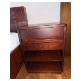 Vintage Danish MCM Rosewood King Size Bed Frame w/ 2 Matching Nightstands