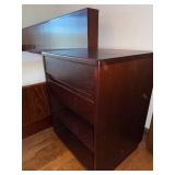 Vintage Danish MCM Rosewood King Size Bed Frame w/ 2 Matching Nightstands