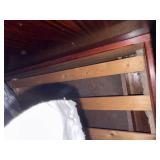 Vintage Danish MCM Rosewood King Size Bed Frame w/ 2 Matching Nightstands