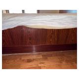 Vintage Danish MCM Rosewood King Size Bed Frame w/ 2 Matching Nightstands