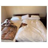 Vintage Danish MCM Rosewood King Size Bed Frame w/ 2 Matching Nightstands