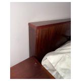Vintage Danish MCM Rosewood King Size Bed Frame w/ 2 Matching Nightstands