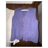 Rafaella White Skirt Suit Sz 10 & Cottonwear Purple Vest M Lot