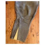 Vintage Leather Riding Breeches Jodhpurs Button Fly Zip Leg Pants