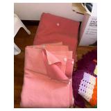 Sharper Image Heating Wrap Afghan Pink Blanket Textile Lot Used