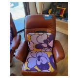 Vintage Ekornes Stressless Brown Leather Swivel Recliner Lounge Chair Bentwood Base No Ottoman