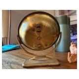 Vintage Hermle Brass Desk Clock Zodiac Dial Roman Numerals 8in