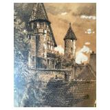 Vintage German Decor Lot Framed Print Brushes Riedlingen View