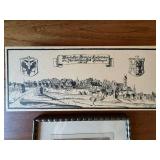 Vintage German Decor Lot Framed Print Brushes Riedlingen View