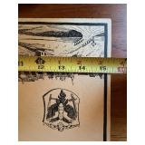 Vintage German Decor Lot Framed Print Brushes Riedlingen View